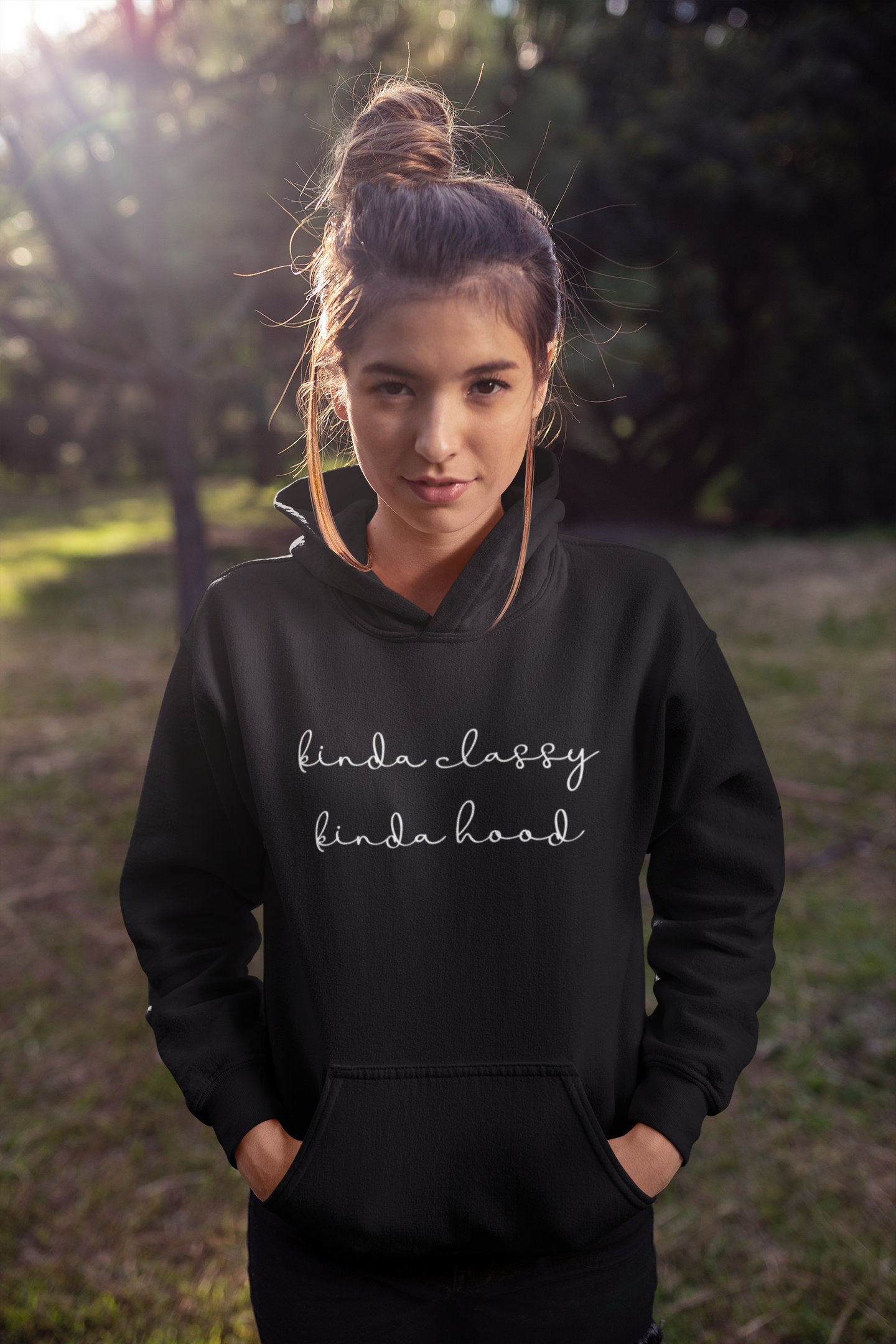 Sudadera con capucha tipo capucha, un poco elegante