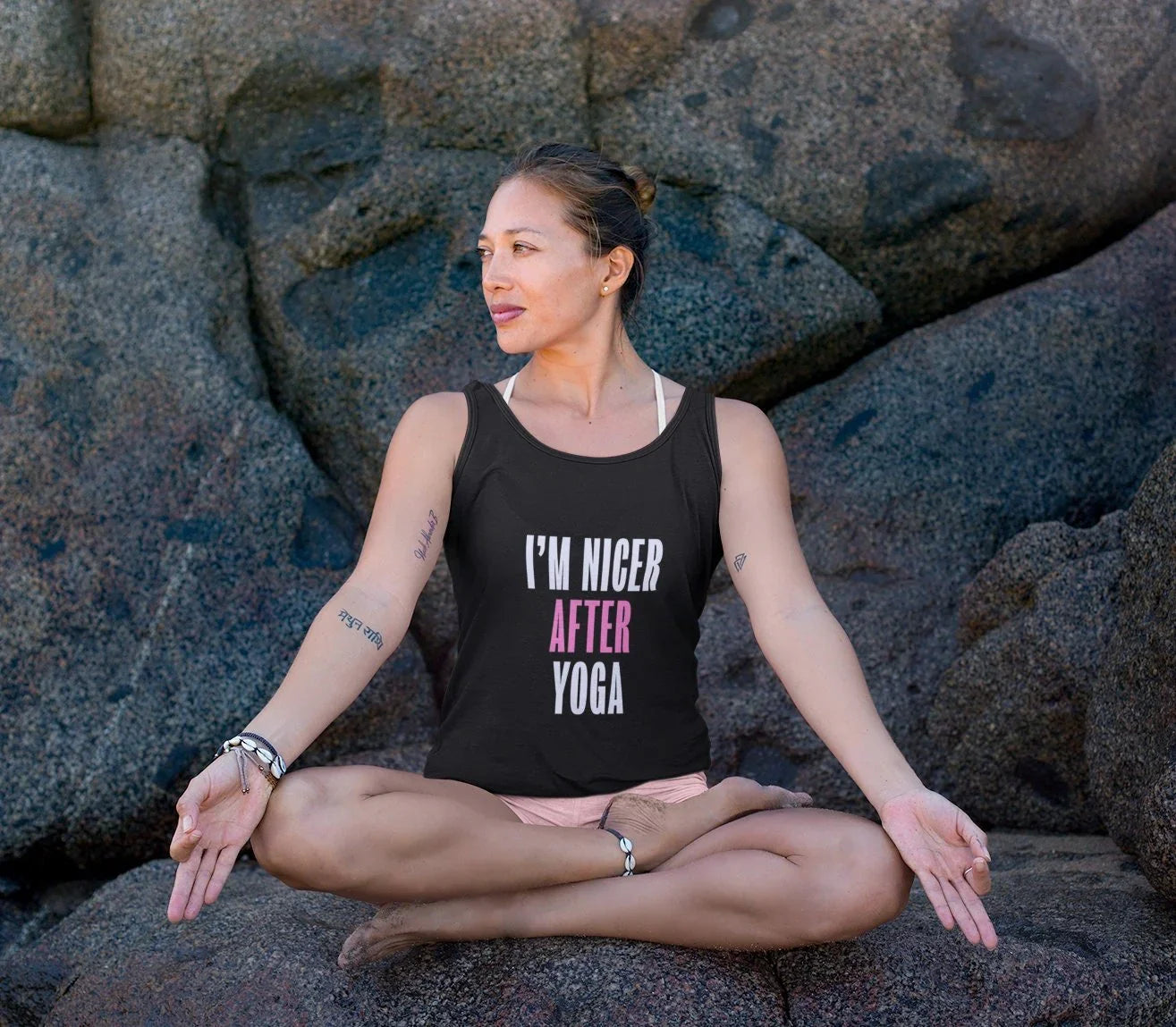 I’m Nicer After Yoga Tank – Funny Women’s Workout Shirt - Zazations