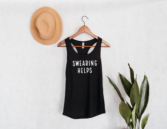 Decir palabrotas ayuda: camiseta divertida y atrevida para yoga o gimnasio