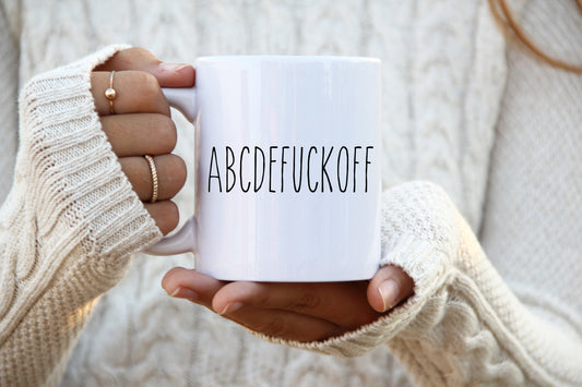 Taza de café ABCDEFUCKOFF: un regalo divertido y travieso
