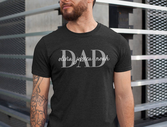 Camiseta personalizada para papá: personalizada con los nombres de los niños