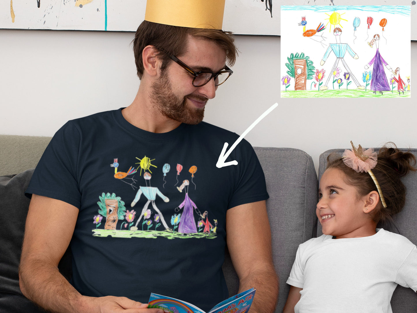 Camisa personalizada para papá con dibujo infantil