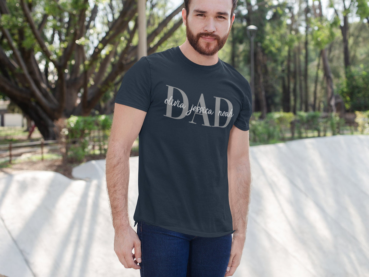 Camiseta personalizada para papá: personalizada con los nombres de los niños