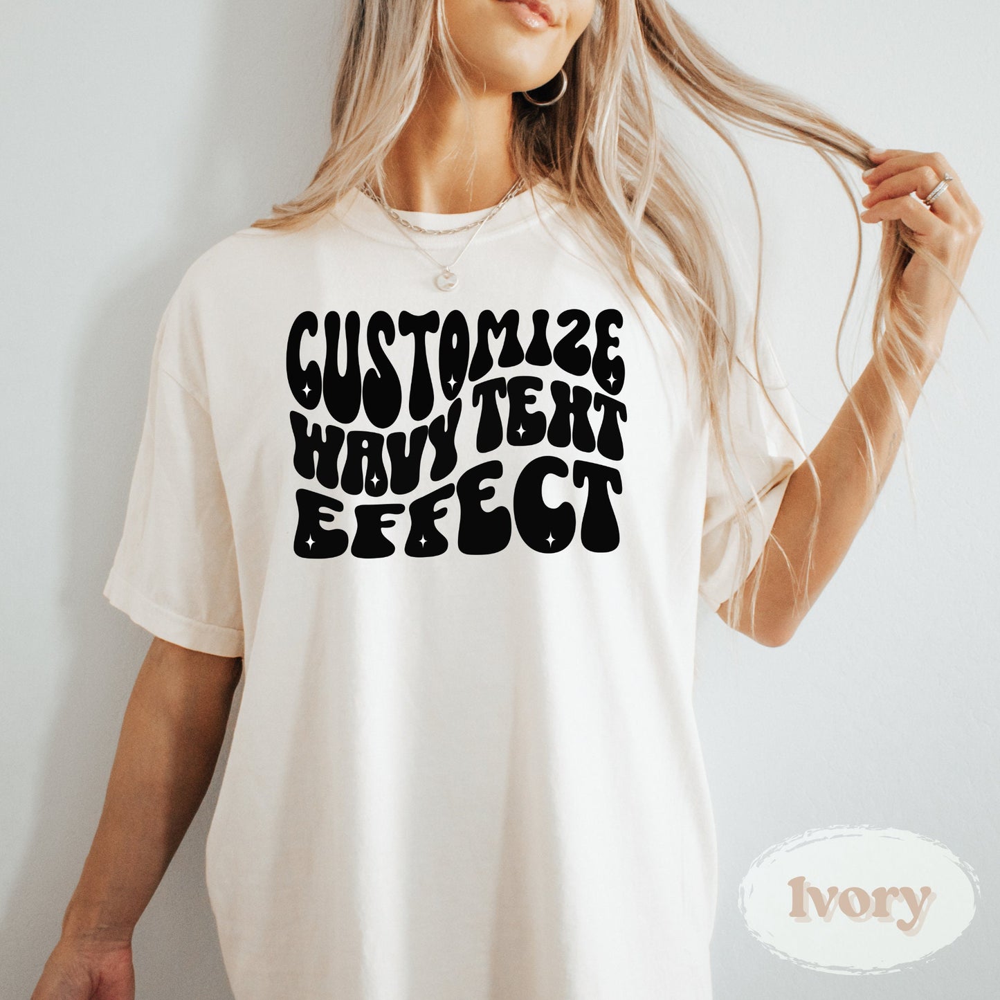 Camisa con texto ondulado personalizado