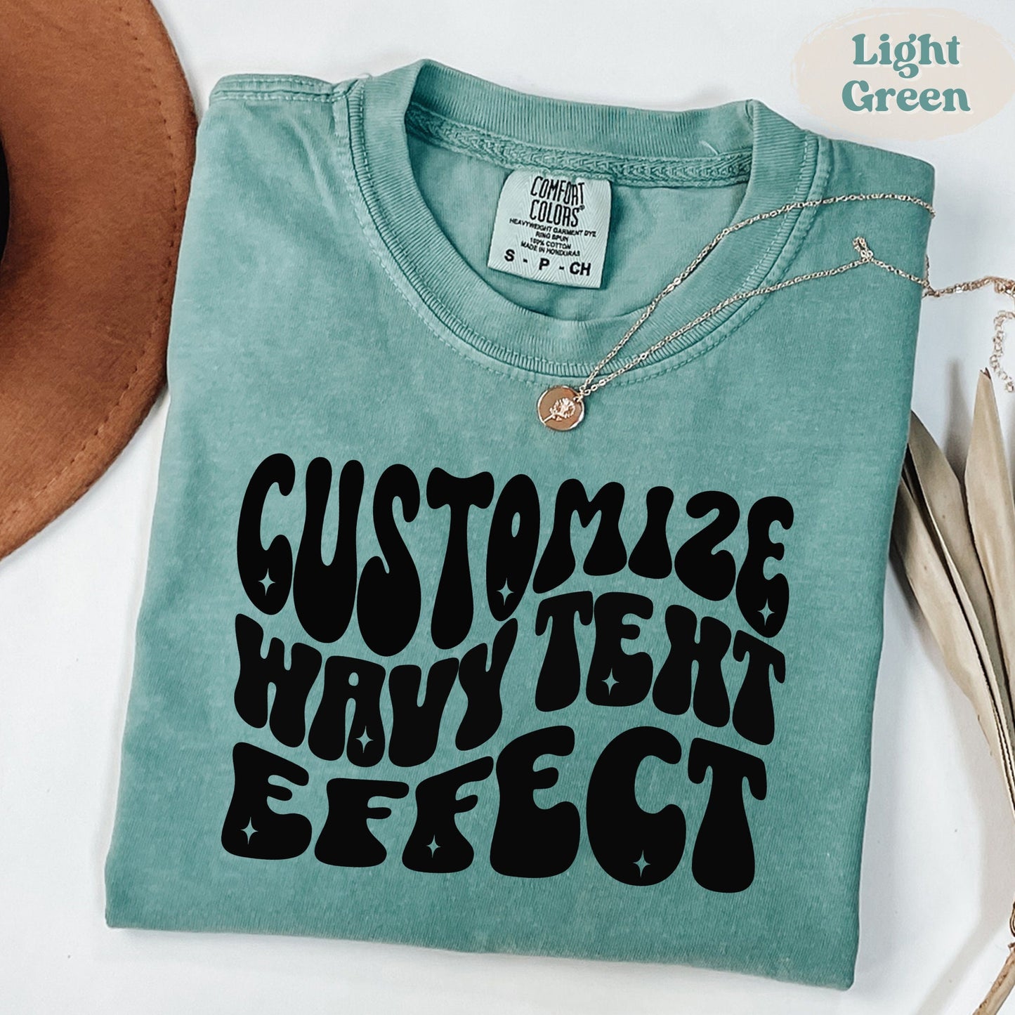 Camisa con texto ondulado personalizado