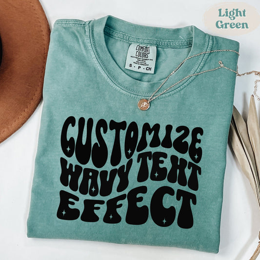 Camisa con texto ondulado personalizado