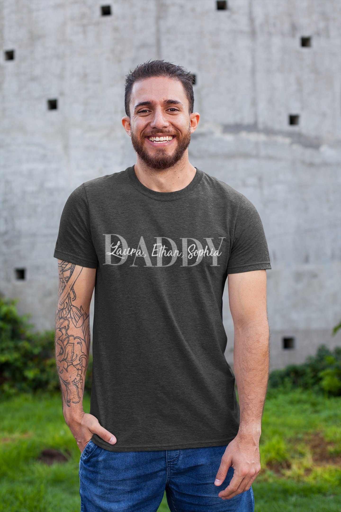 Camiseta personalizada para papá: personalizada con los nombres de los niños