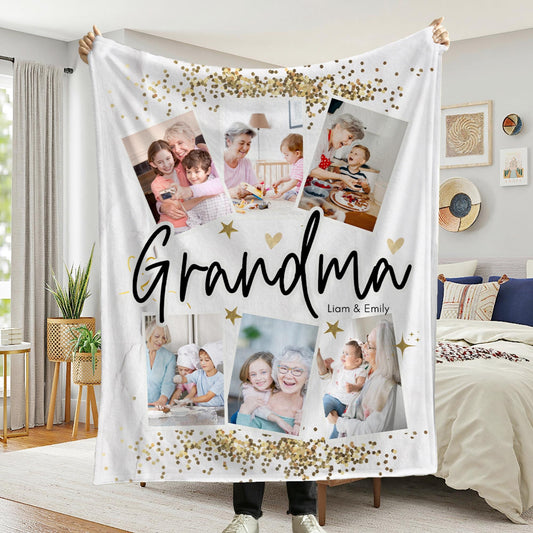 Manta personalizada con foto de la abuela